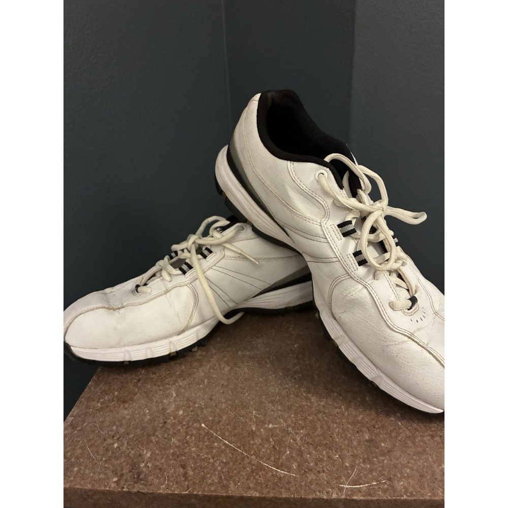 Nike‎ Power Channel TAC Men's Leather Golf Shoes White Black Sz Black  10